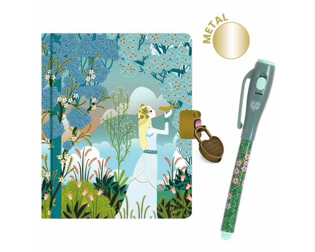 DJECO Tagebuch Geheimes Tagebuch mit Schloss und Stift mit UV-Lampe DJECO Tagebuch Geheimes Tagebuch mit Schloss und Stift mit UV-Lampe von DJECO