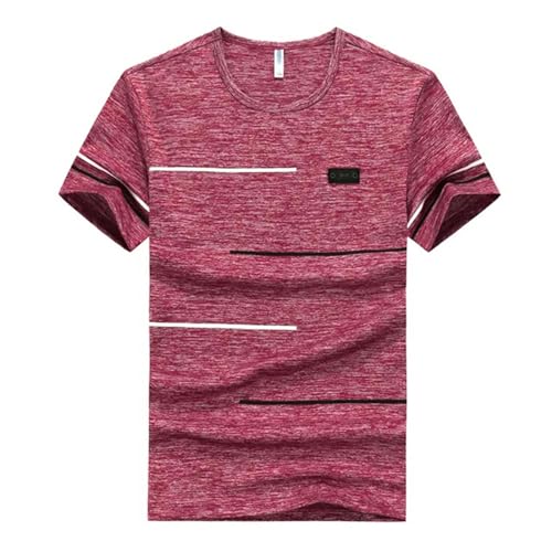 DJHVJS Herren T-Shirt Plus Size 8XL 9XL Männer Großes Hohes T-Shirt Kurzärmel Übergroße T-Shirt-Baumwolle-Rot-Asiatische Größe 4XL von DJHVJS