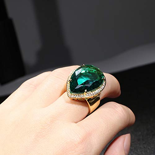 DJMJHG 925 Sterling Silber Ringe Frauen mit Wassertropfenform Große Edelsteine Frauen Party Valentinstag Mode Geschenk 10 Grün DJMJHG 925 Sterling Silber Ringe Frauen mit Wassertropfenform Große Edelsteine Frauen Party Valentinstag Mode Geschenk 10 Grün von DJMJHG