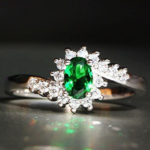 DJMJHG Rings for Women Trendy Jewelry Multicolor Oval Stone Cubic Zirconia Bridal Wedding Engagement Gift 6 Green DJMJHG Rings for Women Trendy Jewelry Multicolor Oval Stone Cubic Zirconia Bridal Wedding Engagement Gift 6 Green von DJMJHG