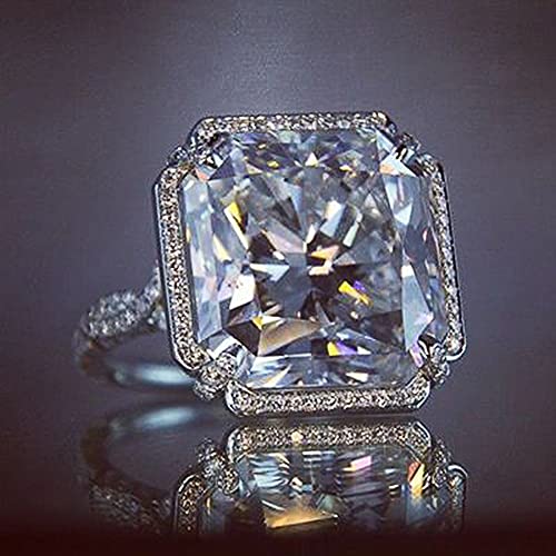 DJMJHG Wunderschöne Große Kristallstein Damen Eheringe Silber Farbe Liebesantrag Engage Ring Modeschmuck 6 Weiß DJMJHG Wunderschöne Große Kristallstein Damen Eheringe Silber Farbe Liebesantrag Engage Ring Modeschmuck 6 Weiß von DJMJHG