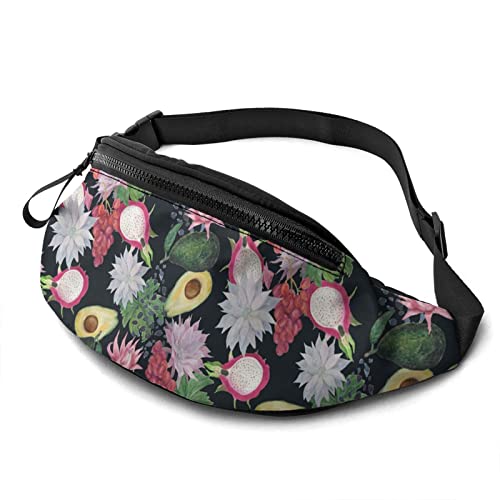 Aquarell Avocado Blumen Lässige Bauchtasche Hüfttasche Verstellbare Leichte Sportgürtel Hüfttasche Für Sport Laufen Wandern Radfahren Gehen von DJNGN