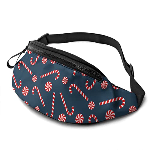 Candy Cane Fanny Pack Lässige Gürteltasche mit verstellbarem Gürtel Gürteltaschen für Männer Frauen Reisen Sport Laufen von DJNGN