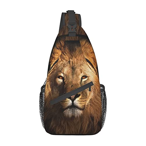 Lion Sling Bag, Brusttasche Daypack, Crossbody Sling Rucksack für Reisen, Sport, Laufen, Wandern von DJNGN