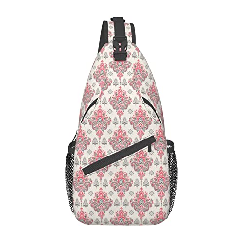 Mandala Ethnic Sling Bag, Brusttasche Daypack, Crossbody Sling Rucksack für Reisen, Sport, Laufen, Wandern von DJNGN