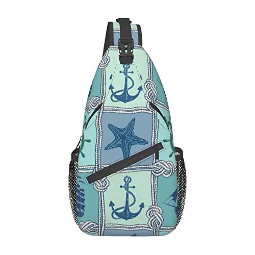 Sea Ship Sling Bag, Brusttasche, Tagesrucksack, Umhängetasche, Sling-Rucksack für Reisen, Sport, Laufen, Wandern von DJNGN