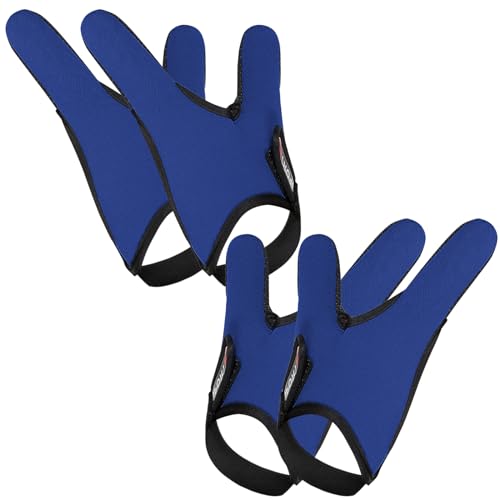 DJT Angeln Schutzhandschuh Professionelle 2-Finger rutschfeste Fit Linke Rechte Hand Set Outdoor Fischer Casting Handschuh Blau 2 Paare von DJT