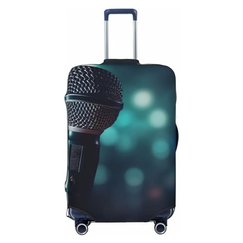 DJUETRUI Gepäckabdeckung für Mikrofon auf der Bühne, staubdicht, elastisch, waschbar, Reisegepäckschutz, Koffer-Schutz, dehnbarer Gepäckschutz für 45,7 - 81,3 cm Gepäck, Schwarz , M von DJUETRUI