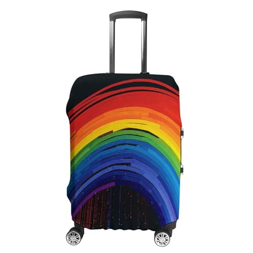 DJUETRUI Reisegepäckabdeckung, waschbar, Regenbogen, modischer Kofferschutz, Handgepäckabdeckung, Koffer, passend für 48,3 - 81,3 cm Gepäck, regenbogenfarben, L von DJUETRUI