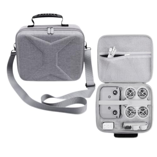 DJYILUF Tasche Portable Handtasche Tragetasche für DJI Neo,Hard Eva Travel wasserdichte Tragetasche Passend für DJI Neo mit RC-N1 Aufbewahrung Drohne Zubehör (Grau) von DJYILUF