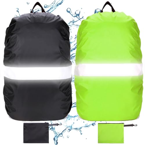 DKDDSSS 2 Stücke Regenschutz Schulranzen, Regenschutz für Rucksäck, Wasserdichte Rucksack Regenschutz, Regenhülle Rucksack Schulranzen Regenschutz, Regenschutzhülle für Wandern, Camping, Reisen von DKDDSSS