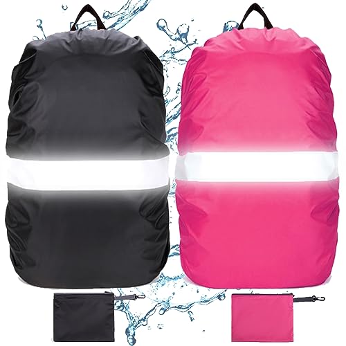 DKDDSSS 2 Stücke Regenschutz für Rucksäck, Regenschutz Schulranzen, wasserdichte Rucksack Regenschutz, Regenschutzhülle, Regenhülle Rucksack Schulranzen Regenschutz, für Wandern, Camping, Reisen von DKDDSSS