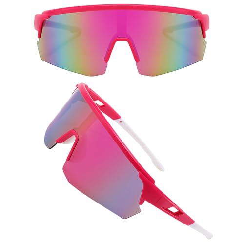 DKDDSSS Sport Sonnenbrille, Polarisiert Fahrradbrille, Fahrradbrille Winddicht, Schnelle Brille, Schnelle Brille Rave, Radfahrer Brille für Herren Damen UV400 Schutz für Outdooraktivitäten Rosa DKDDSSS Sport Sonnenbrille, Polarisiert Fahrradbrille, Fahrradbrille Winddicht, Schnelle Brille, Schnelle Brille Rave, Radfahrer Brille für Herren Damen UV400 Schutz für Outdooraktivitäten Rosa von DKDDSSS