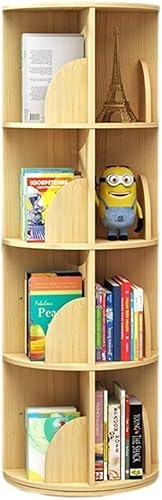 DKSNAJ Drehbares Bücherregal, kreatives, um 360 ° drehbares, einfach zu zerlegendes Bücherregal, einfaches Eckbücherregal für Studenten (Farbe: Holz, Größe: 39 x 191 cm) (Holz 46 x 131 cm) Wisdom von DKSNAJ