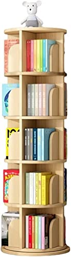 DKSNAJ Um 360 ° drehbares Bücherregal, einfach zu zerlegen, einfaches Eckbücherregal für Studenten für Schlafzimmerkommode (Farbe: Holzfarbe, Größe: 50,5 x 129 cm) (Holzfarbe 50,5 x 160 cm) Wisdom von DKSNAJ