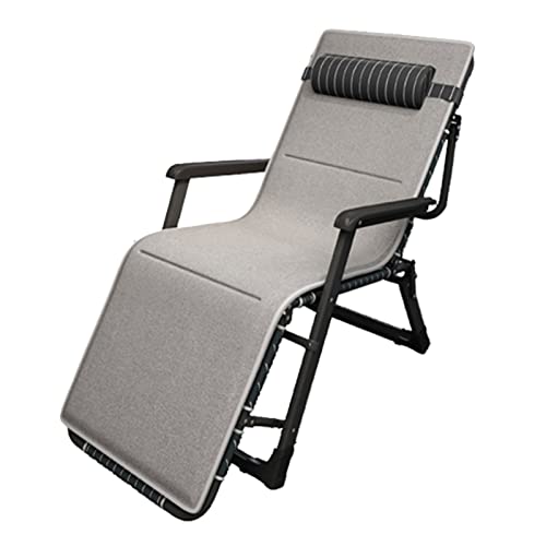 DKSNAJ Verstellbare Zero-Gravity-Stühle, geräumiger, klappbarer Lounge-Sessel, höhenverstellbar, gepolsterter Terrassen-Lounge-Sessel, Pool-Strand-Rasen-Terrasse, weich (Gray3 Adjustment) Wisdom von DKSNAJ