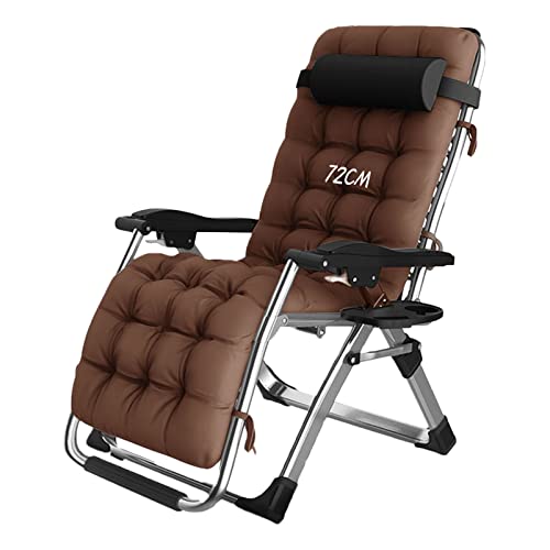 Zero Gravity Lounge Chair, übergroßer Deluxe Zero Gravity Chair, ergonomischer Patio Recliner, klappbarer Liegestuhl mit abnehmbarem Kissenpolster und einem Getränkehalter für Rasen-Terrassen-Lounge von DKSNAJ