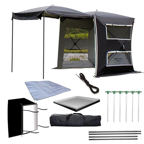 DLLDLGG SUV-Zelt, 4-Personen-Auto-Campingzelt, PU2000mm Wasserdicht, Einfacher Aufbau, Extra Großer Platz für Familiencamping, Wandern Und Outdoor-Abenteuer, 6 X 6 X 7 Fuß(Black,C) von DLLDLGG