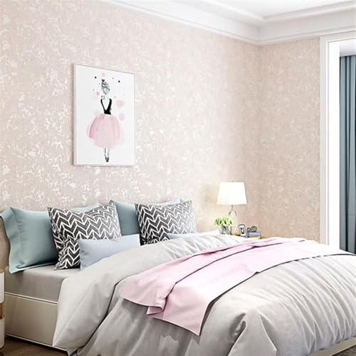 DLUCCA Tapeten Wallpaper Helle Tapete, Moderne Einfachheit, 3D-Kieselgur, einfarbig, Vliestapete (10 x 53 cm)(Pink) von DLUCCA