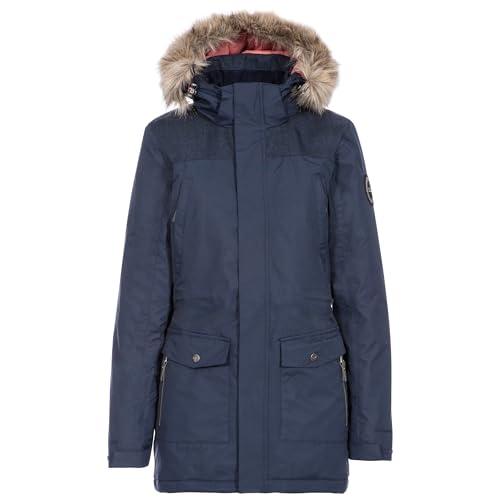 DLX Trespass Damen Wasserdichte Jacke Mit Abnehmbarer Kapuze ROSARIO, Navy, XS, FAJKRATR0014_NA1XS von Trespass