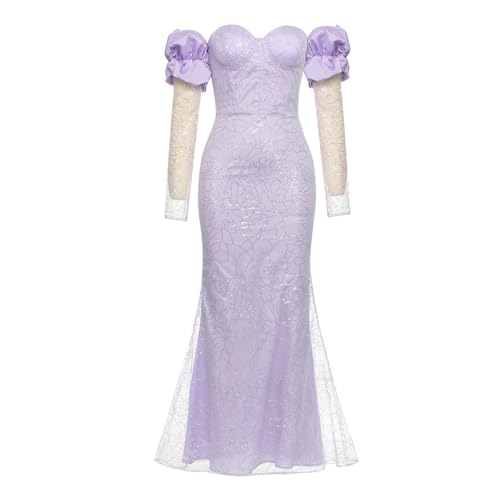 DMBDY Abendkleid Evening Dress Schulterfrei Röhrenoberteil Pailletten Spitze Figurbetonte Kleider Rückenfrei Slinky Party Club Kleider,Purple,XS DMBDY Abendkleid Evening Dress Schulterfrei Röhrenoberteil Pailletten Spitze Figurbetonte Kleider Rückenfrei Slinky Party Club Kleider,Purple,XS von DMBDY