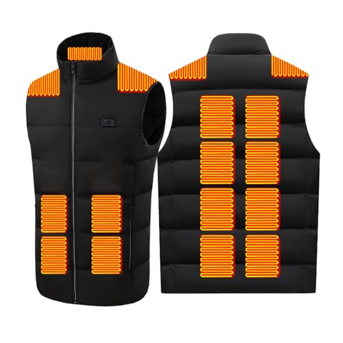 DMBDY Beheizte Weste Heated Vest Unisex Waschbar Elektrisch USB Weste Winter Bodywarmer Jacke für Außenbereich (Batterie Nicht Im Lieferumfang Enthalten),Black,L(55 von DMBDY