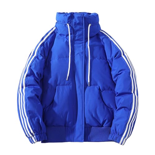 DMBDY Daunenjacke Down Jacket Unisex Pufferjacke Wintermäntel Winddichte Langarm Reißverschluss Leichte Gesteppte Oberbekleidung,Blue,2XL(90 von DMBDY