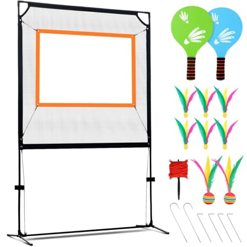 Paddel Ball Sport Game Set mit Netz, ähnlich wie Tennis, Badminton und Pickleball, mit 2 Schläger, 8 Birdies Paddel Ball Sport Game Set mit Netz, ähnlich wie Tennis, Badminton und Pickleball, mit 2 Schläger, 8 Birdies von DMBUUW
