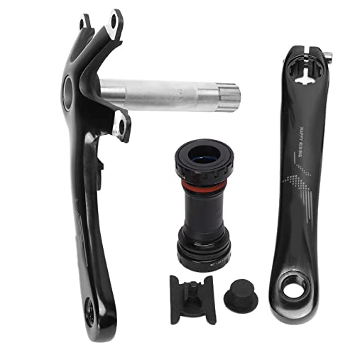 DMLENGOIN Kurbelarm-Set aus Aluminiumlegierung, Hohle Tretlager-Kurbelgarnitur für BMX Road Folding s (Schwarz) von DMLENGOIN