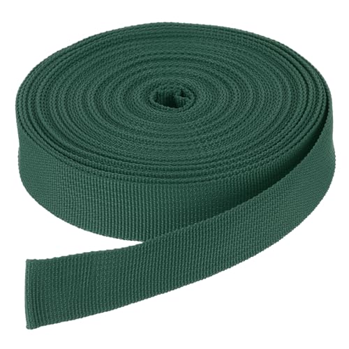 DMiotech 10 Meter 9M x 25mm Breite Nylon-Gurtband Poly Flachgurtband für DIY Handwerk Rucksackgurte, Nähen, Reparatur von Outdoor-Ausrüstung, Dunkelgrün von DMiotech