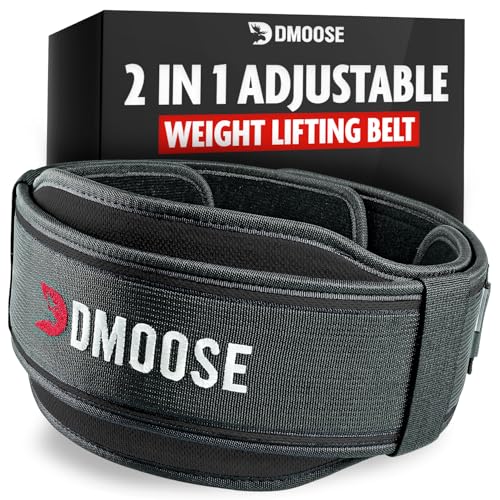 DMoose Gewichthebergürtel für Damen und Herren - 2 in 1 Neoprengürtel mit automatischem Verriegelungssystem - Optimale Rückenstütze für Zuhause & Gym Gewichtheben Workouts - Perfekt für Kniebeugen & von DMoose Fitness