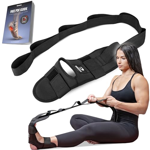 Yoga Gurt Faszienstrecker - Yoga Strap - Yogagurt Faszien Strecker Wadenstrecker & Fußstrecker bei Plantarfasziitis Muskelverspannung Knöchelverletzung - Übungsschlaufe zum Dehnen der Beinmuskulatur Yoga Gurt Faszienstrecker - Yoga Strap - Yogagurt Faszien Strecker Wadenstrecker & Fußstrecker bei Plantarfasziitis Muskelverspannung Knöchelverletzung - Übungsschlaufe zum Dehnen der Beinmuskulatur von DMoose Fitness