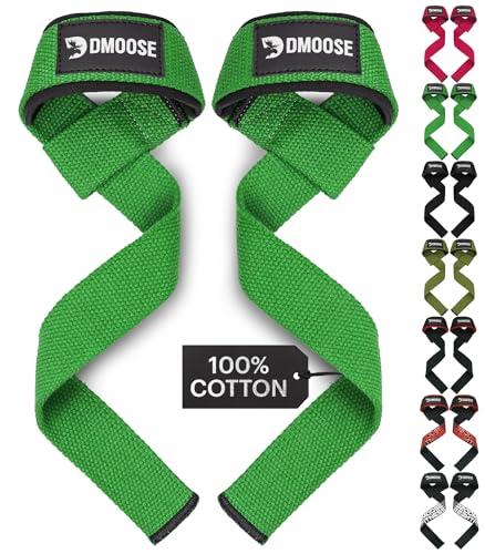 DMoose® Zughilfen Krafttraining, Bodybuilding für Frauen & Männer, Premium gym zubehör (gepolstert) Lifting Straps mit maximaler Griffstärke, Handgelenkbandagen unterstützen schweres. von DMoose Fitness