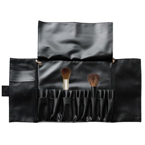 Make-up-Pinseltasche, Reiseetui für Make-up-Pinsel, Make-up-Pinselhülle, Reise-Make-up-Pinselhalter, Kosmetiktaschen für Damen, tragbare Make-up-Tasche, Schwarz , riferimento alla descrizione, von DNCG