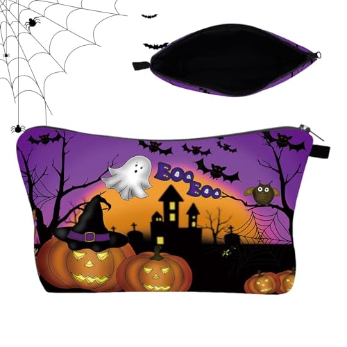 Reise-Kosmetiktasche, Make-up-Reisetaschen-Organizer – Halloween-Kosmetiktasche für Reisen | Tragbare Make-up-Tasche, Kosmetiktasche mit Reißverschluss für Zuhause, Schwimmen, Hazb1193, Fare von DNCG