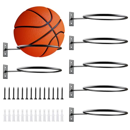 DNDGDLUA 7 Stücke Wandhalterung Ball Rack, Montiert Ball Wandhalterung, Sport Ball Rack für Basketball Fußball Rugby Volleyball Fußball Display, ballständer, Ball aufbewahrung, ballhalterung Wand von DNDGDLUA