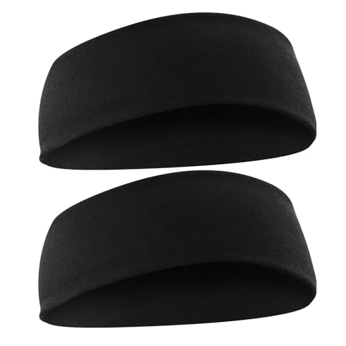 Sport-Stirnbänder, 2 Stück schwarze Haarbänder, elastisch, rutschfest, schweißresistent, Yoga-Stirnband, für Jogging, Fußball, Fitnessübungen, Frauen, Männer Sport-Stirnbänder, 2 Stück schwarze Haarbänder, elastisch, rutschfest, schweißresistent, Yoga-Stirnband, für Jogging, Fußball, Fitnessübungen, Frauen, Männer von DNDGDLUA