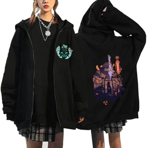 DNJKDEL Genshin Impact Anime Print Reißverschluss Hoodies Männer Frauen Harajuku Mode Langarm Plus Größe Reißverschluss Jacke Mantel-color7||M von DNJKDEL