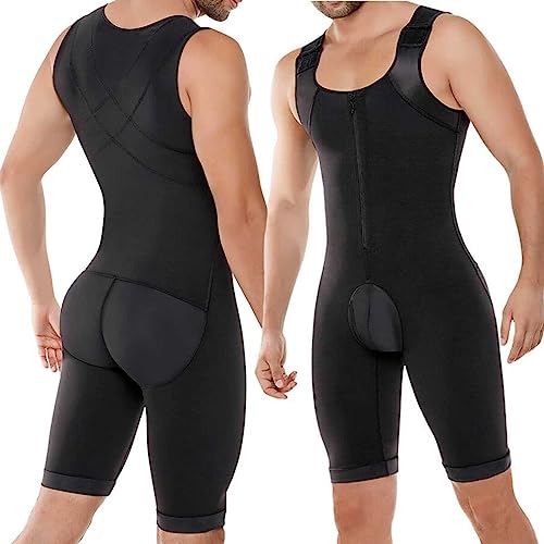 DNJKH Herren Body Shaper Kompressions-Unterhemd Butt Lifter Miederhose Bauchweggürtel Bodysuit Taille Trainer Ganzkörperformer Übergröße, Black-L DNJKH Herren Body Shaper Kompressions-Unterhemd Butt Lifter Miederhose Bauchweggürtel Bodysuit Taille Trainer Ganzkörperformer Übergröße, Black-L von DNJKH