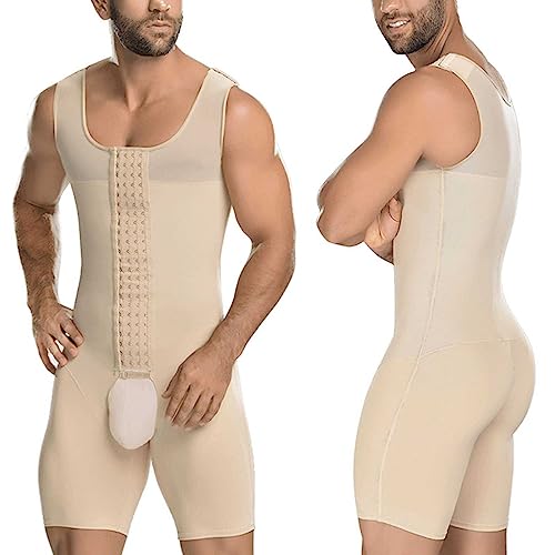 DNJKH Herren Kompressions Body Shaper Shapewear Hohe Taille Figurformend Unterwäsche Butt Lifter Bodysuit Übergröße Trainer Ganzkörperformer, Skin-L von DNJKH