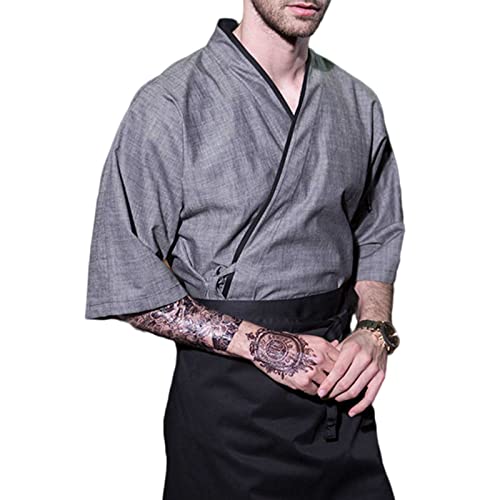 DNJKH Premium Kochjacke für Herren Bäckerjacke 3/4 Ärmel Feuchtigkeitstransport Kimono DNJKH Premium Kochjacke für Herren Bäckerjacke 3/4 Ärmel Feuchtigkeitstransport Kimono von DNJKH