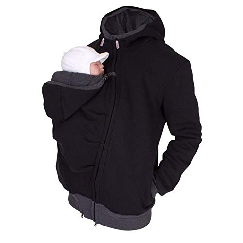 DNJKH Tragejacke, Multifunktion Umstandsjacke Känguru Mama Jacke Polar Fleece Sweatjacke,Schwarz,XXL DNJKH Tragejacke, Multifunktion Umstandsjacke Känguru Mama Jacke Polar Fleece Sweatjacke,Schwarz,XXL von DNJKH