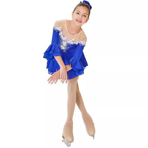 Damen Eiskunstlauf Kleid Glitzer Strasssteine Langarm Rollschuhkleid Ballett Trikotanzug Tanz Leotard Damen Eiskunstlauf Kleid Glitzer Strasssteine Langarm Rollschuhkleid Ballett Trikotanzug Tanz Leotard von DNJKH