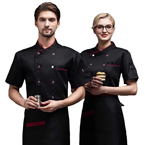 Kochjacke, Herren Damen Kurzarm Chef Uniform, Atmungsaktives Netz Küchen Restaurant Jacke Kochjacke, Herren Damen Kurzarm Chef Uniform, Atmungsaktives Netz Küchen Restaurant Jacke von DNJKH