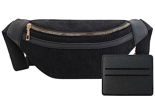 Cord Bauchtasche Schwarz,Gürteltasche Festival Hüfttaschen Fanny Pack Mit Reißverschluss Outdoor Sport Reise Laufen Schule Fahrrad Fanny Pack Für Damen Jungen Teenager Sportlich Cord Bauchtasche Schwarz,Gürteltasche Festival Hüfttaschen Fanny Pack Mit Reißverschluss Outdoor Sport Reise Laufen Schule Fahrrad Fanny Pack Für Damen Jungen Teenager Sportlich von DNWFZ