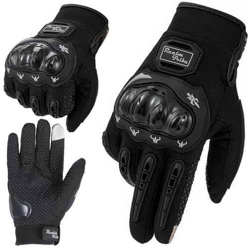 DOEOMK Motorradhandschuhe Herren, Moped Handschuhe, Touchscreen Motorradhandschuhe mit Knöchelschutz für Motorradrennen Motorcross Mountainbike Wandern und andere Outdoor Sportarten und Aktivitäten XL von DOEOMK