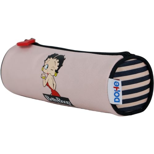 DOHE - Rundes Schulmäppchen - Reißverschluss, offiziell lizenziert, strapazierfähiges Polyester, 21x7,5x7,5 cm, Schulmaterial - Betty Boop - Rosa DOHE - Rundes Schulmäppchen - Reißverschluss, offiziell lizenziert, strapazierfähiges Polyester, 21x7,5x7,5 cm, Schulmaterial - Betty Boop - Rosa von DOHE