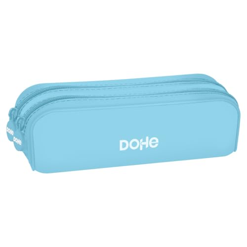 DOHE - Doppeltes Silikon-Schulmäppchen - 2 Fächer mit Reißverschlüssen, Rechteckiges Mehrzweck-Etui, Weiche Haptik, Maße 20x6x7 cm - Serenity DOHE - Doppeltes Silikon-Schulmäppchen - 2 Fächer mit Reißverschlüssen, Rechteckiges Mehrzweck-Etui, Weiche Haptik, Maße 20x6x7 cm - Serenity von DOHE