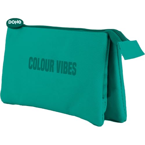 DOHE - Dreifach Federmäppchen - 3 Fächer, Mehrzwecktasche, 23x12x2,5 cm, Reißverschlüsse, Hergestellt aus strapazierfähigem Polyester - Colour Vibes DOHE - Dreifach Federmäppchen - 3 Fächer, Mehrzwecktasche, 23x12x2,5 cm, Reißverschlüsse, Hergestellt aus strapazierfähigem Polyester - Colour Vibes von DOHE