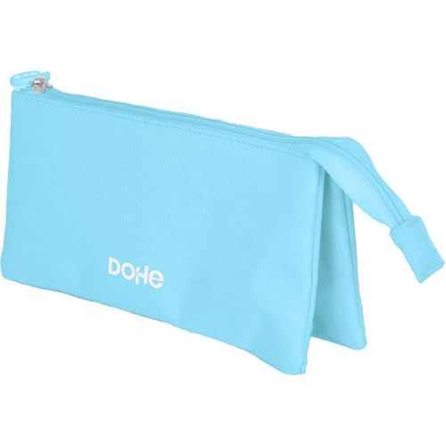 DOHE - Dreifaches Schulmäppchen - 3 Fächer, Mehrzweck-Etui, Maße 23x12x2,5 cm, Reißverschlüsse, Hergestellt aus widerstandsfähigem Polyester - Serenity DOHE - Dreifaches Schulmäppchen - 3 Fächer, Mehrzweck-Etui, Maße 23x12x2,5 cm, Reißverschlüsse, Hergestellt aus widerstandsfähigem Polyester - Serenity von DOHE